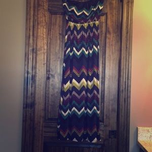 Strapless multicolored dress